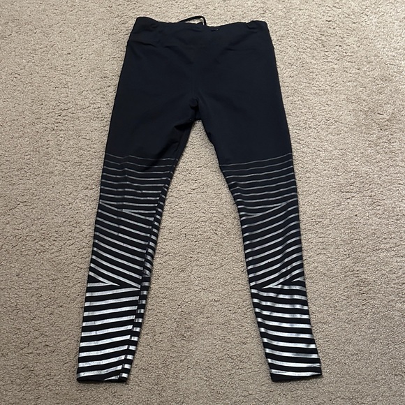 Nike Womens Pull On Dri-Fit Joggers with Silver Reflective Black Stripes Size M - Picture 2 of 7